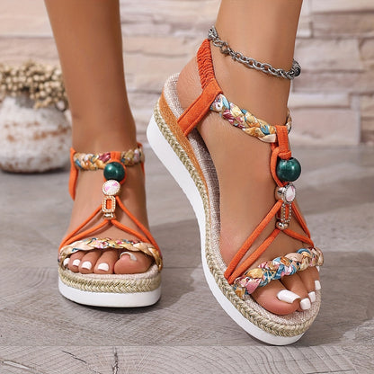 Belrose sandalen met comfortabele sleehakzool